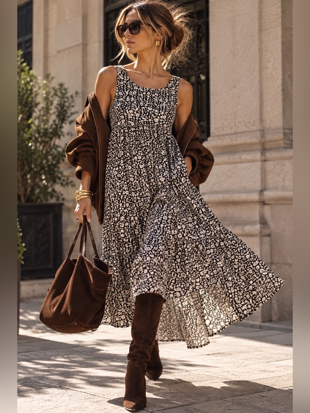 Michael Kors Collection Spring 2021 Floral Poplin Midi Dress Size 6